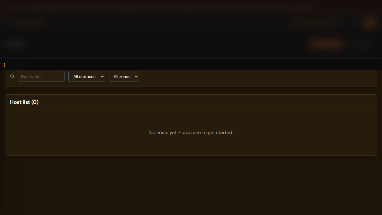 Quake terminal overlay open, showing the command input and an empty output area